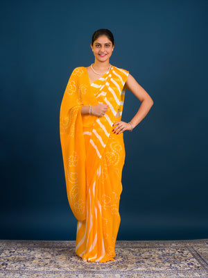 By Leheriya Saree With Casual Wear