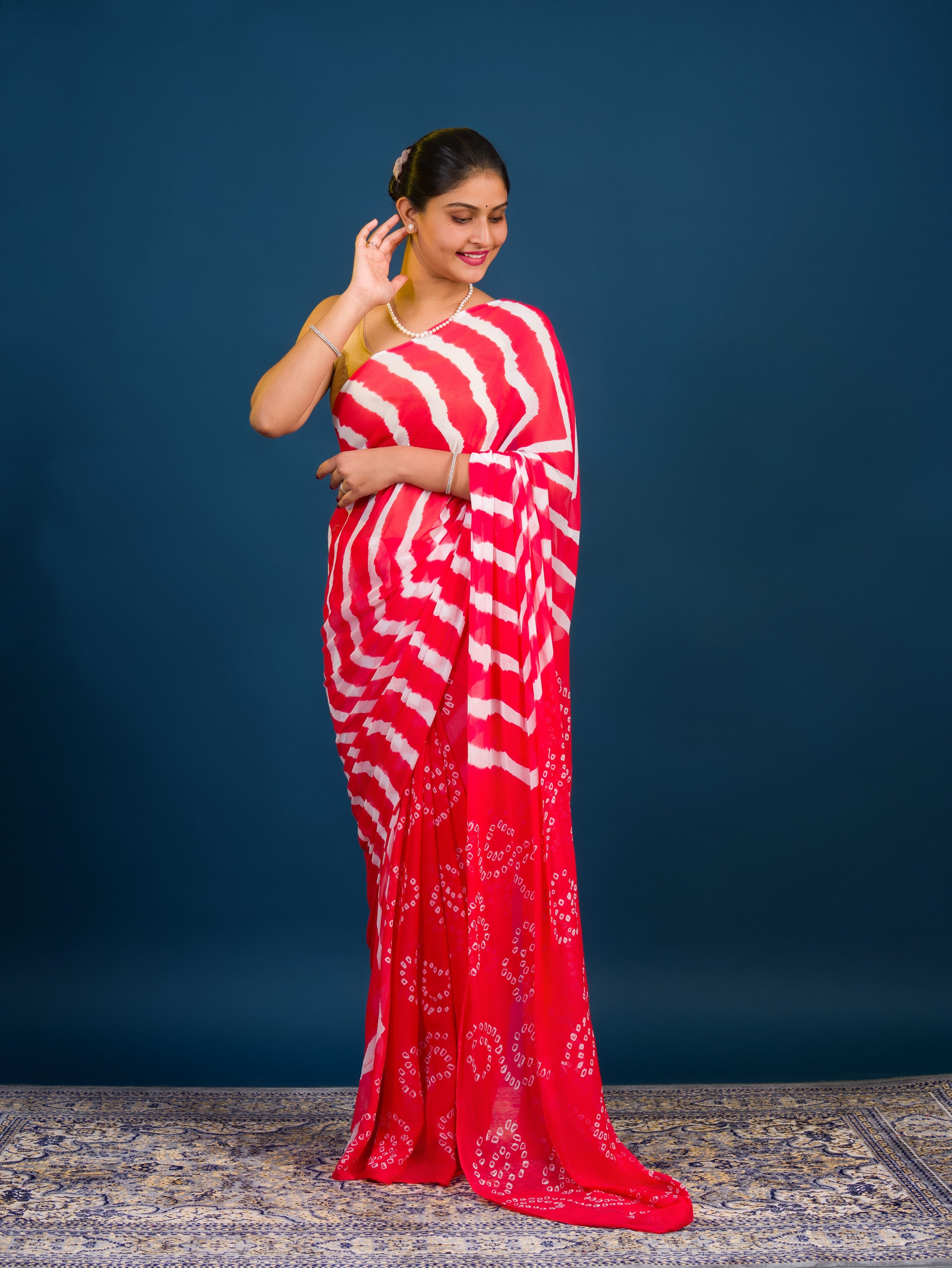 By Leheriya Saree With Casual Wear
