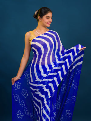 By Leheriya Saree With Casual Wear