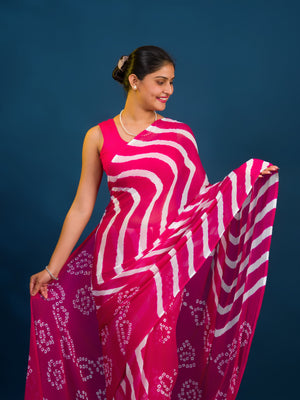By Leheriya Saree With Casual Wear