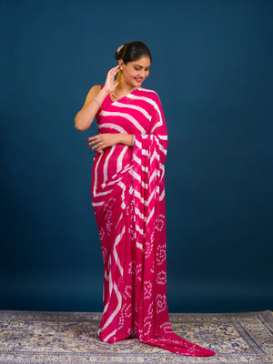 By Leheriya Saree With Casual Wear