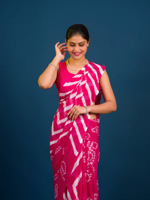 By Leheriya Saree With Casual Wear