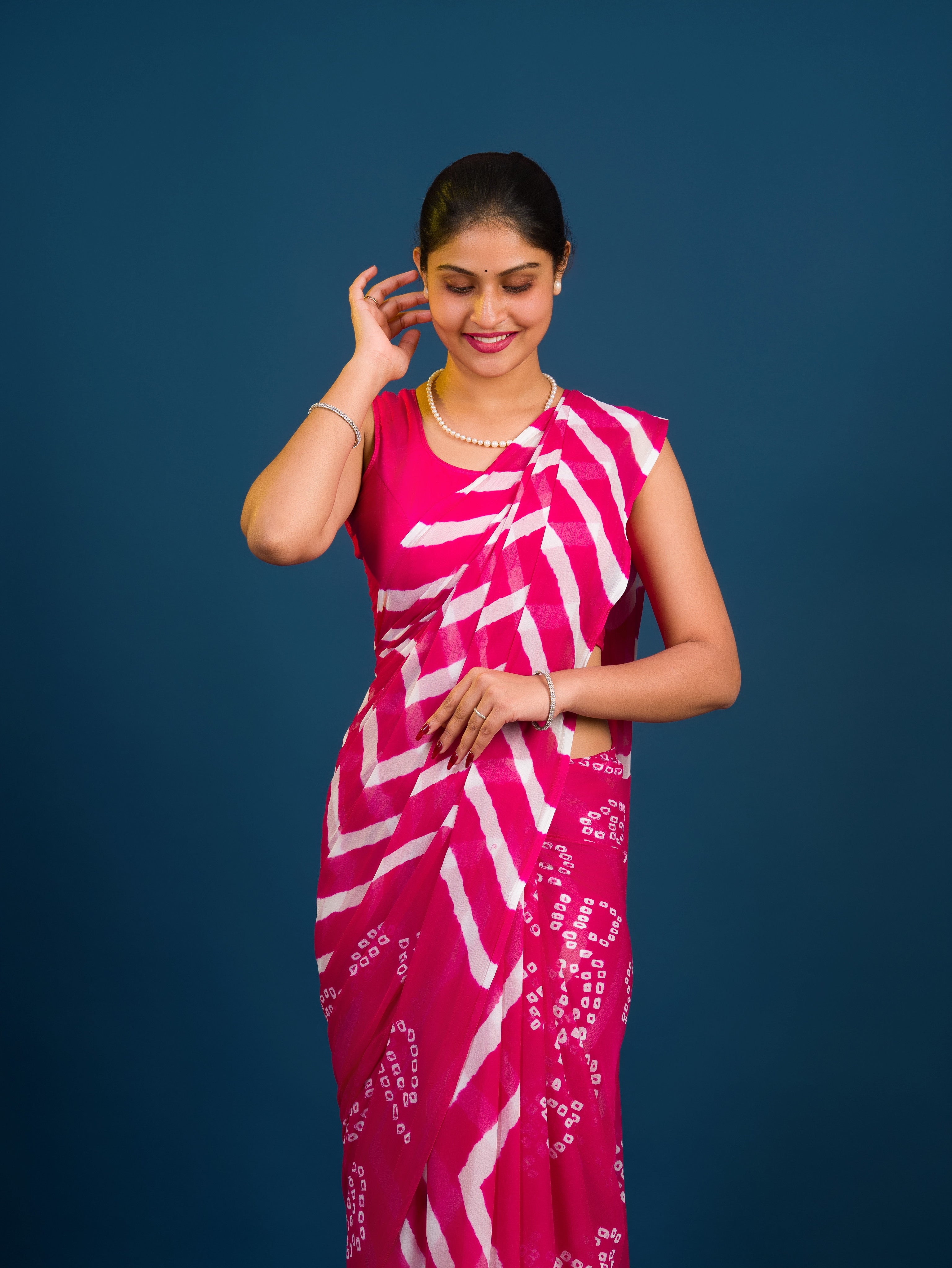 By Leheriya Saree With Casual Wear