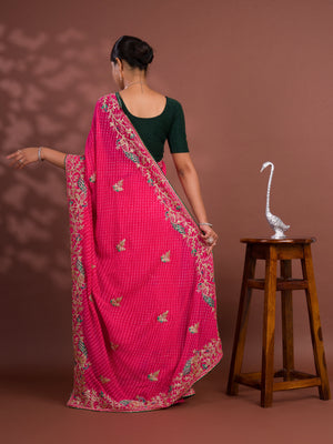 Leheriyrea style saree with embroidery work