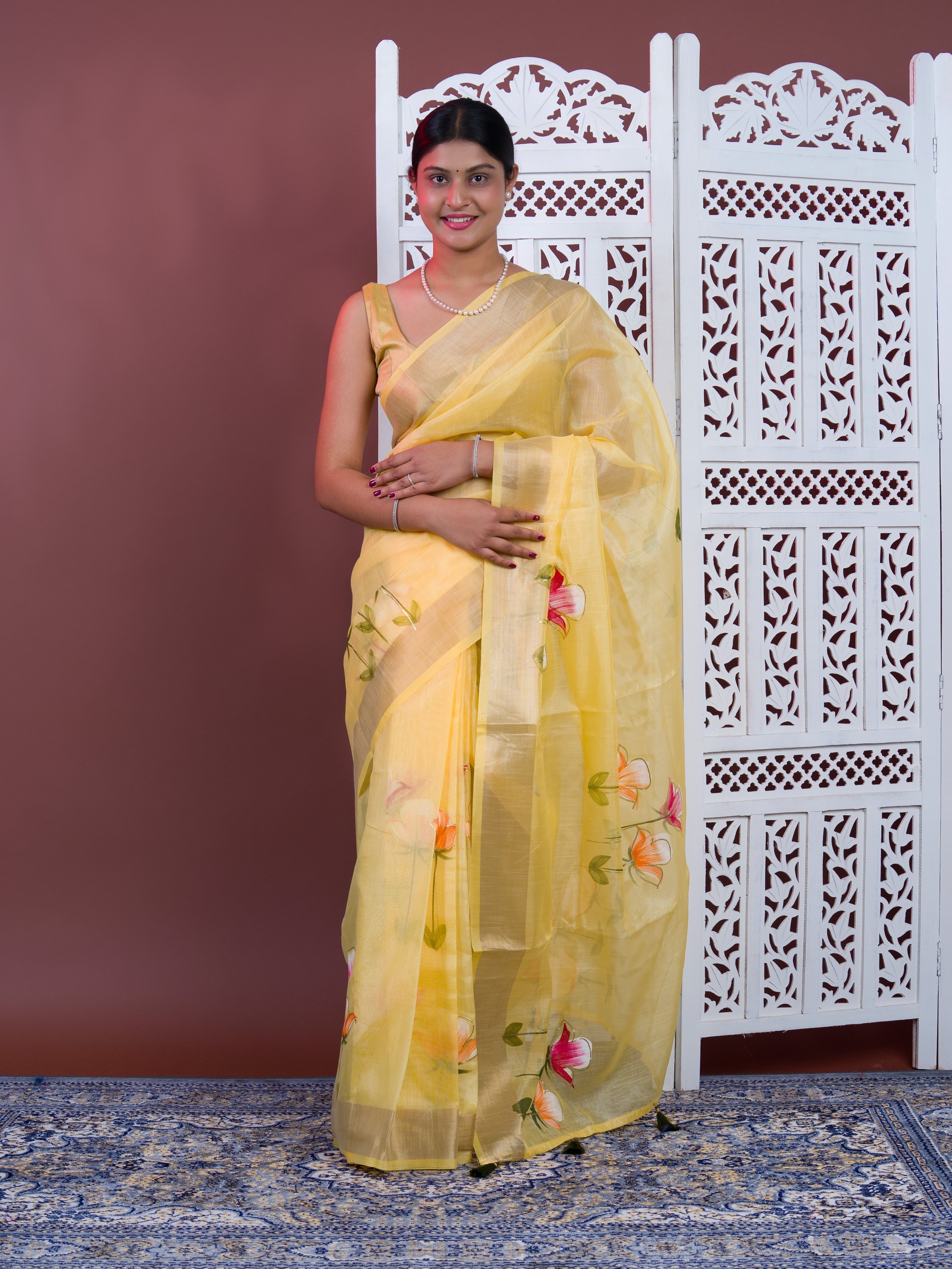 By Printed Saree Wih Casual Wear