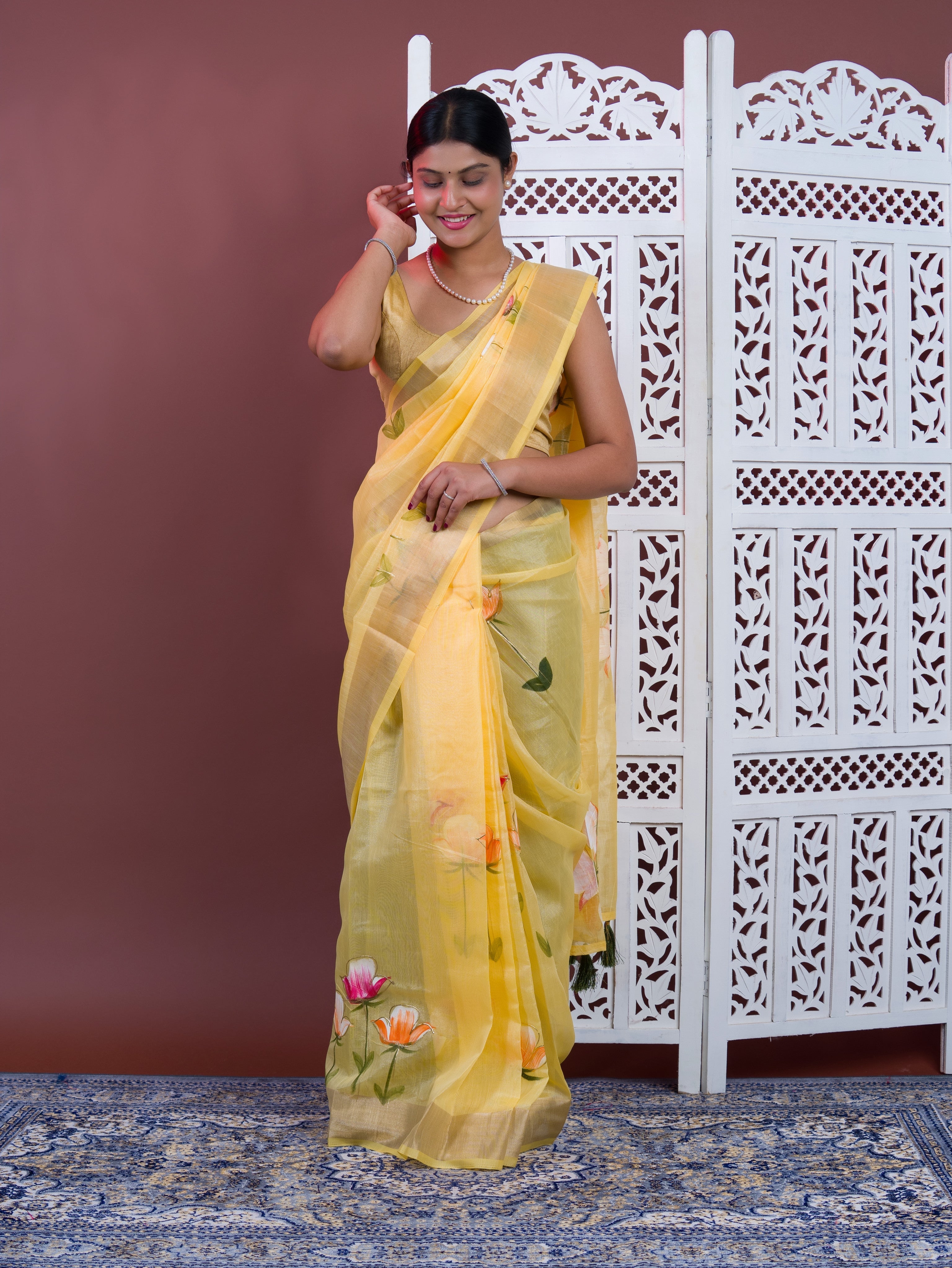 By Printed Saree Wih Casual Wear