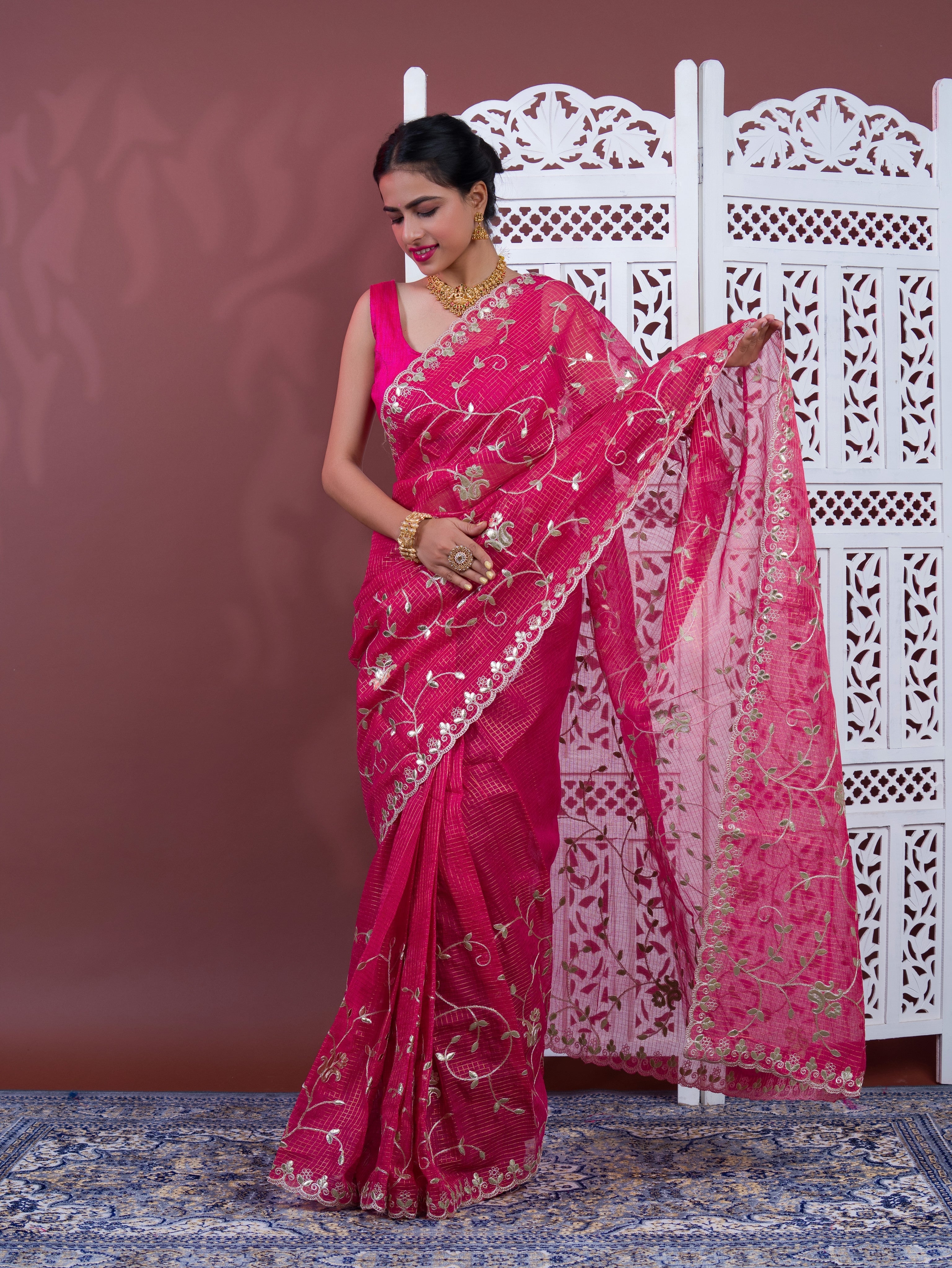 Tanmira New Kota Doriya Gota Patti Work Saree SWA