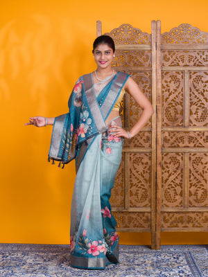 By Printed Saree With Casual Wear