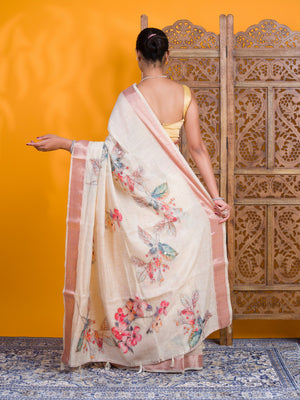 By Printed Saree With Casual Wear