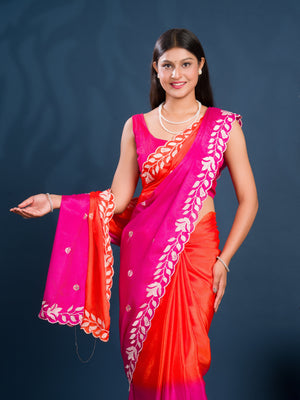 By Bollywood Style With Kashida Work Saree