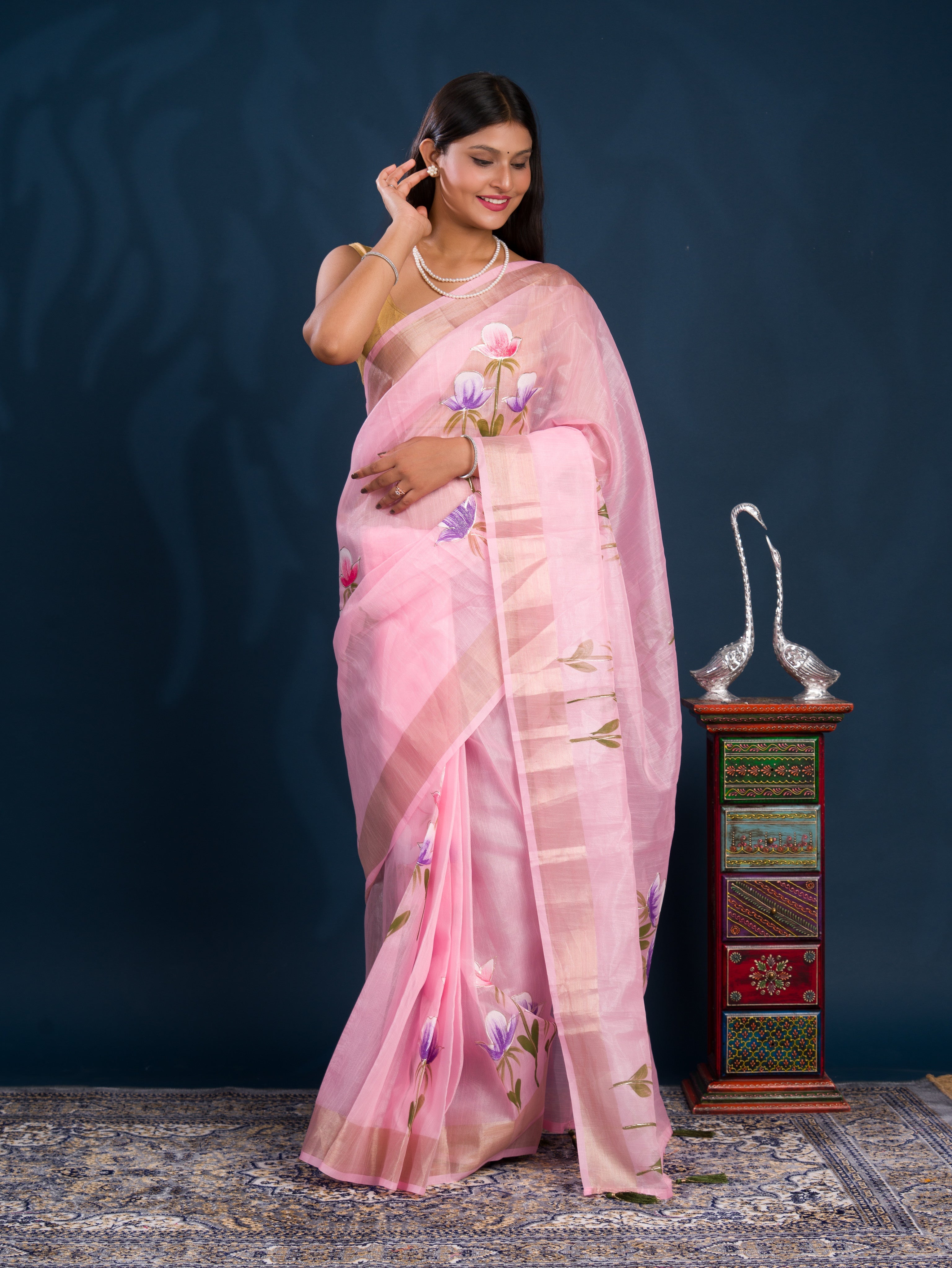 By Printed Saree Wih Casual Wear