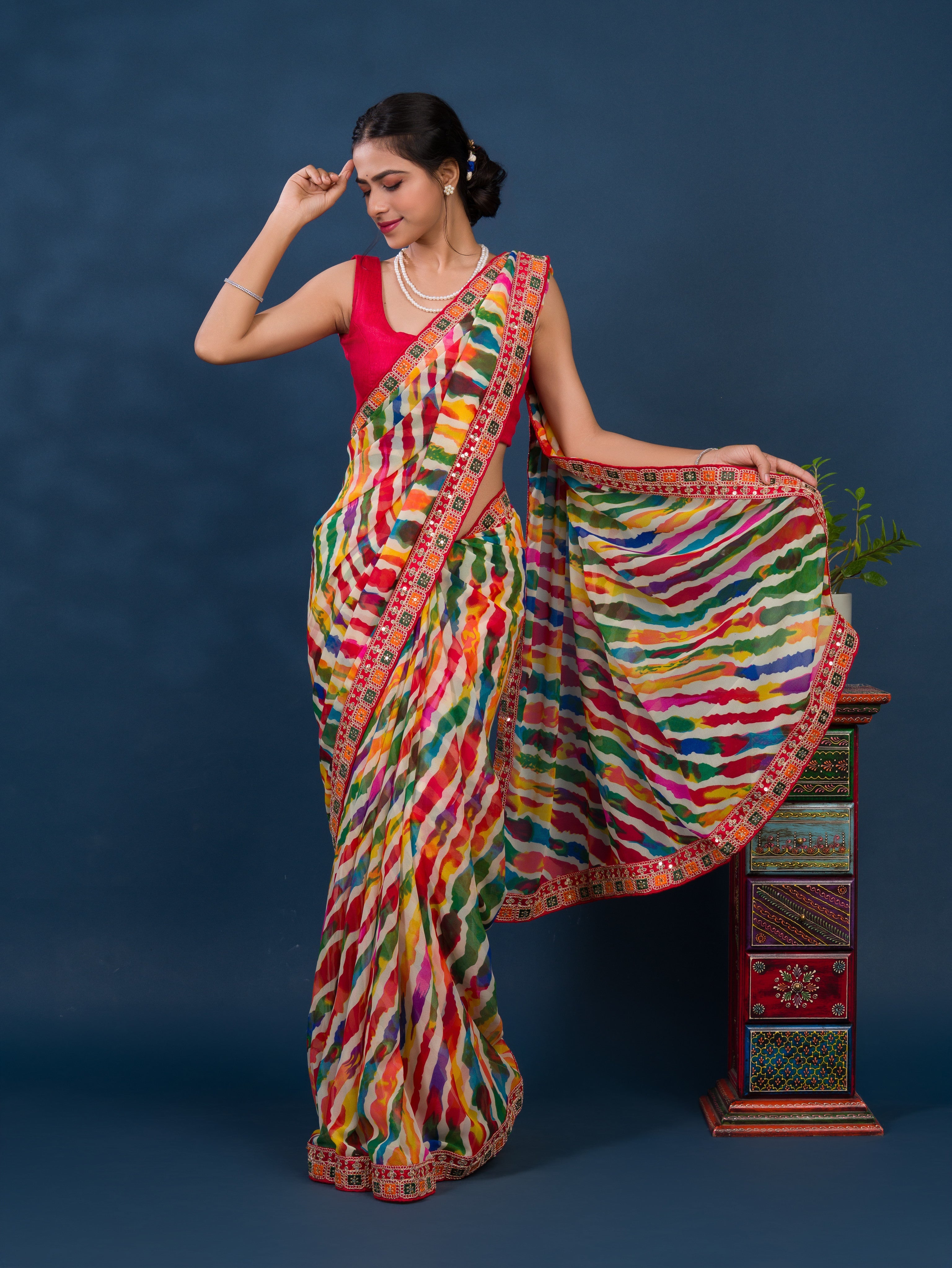 Leheriya Style saree under 1000