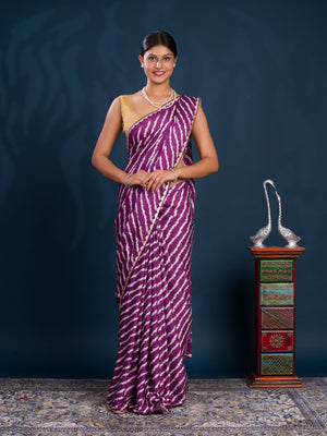 By New Leheriya Crepe Silk Saree With Gotapatti Border