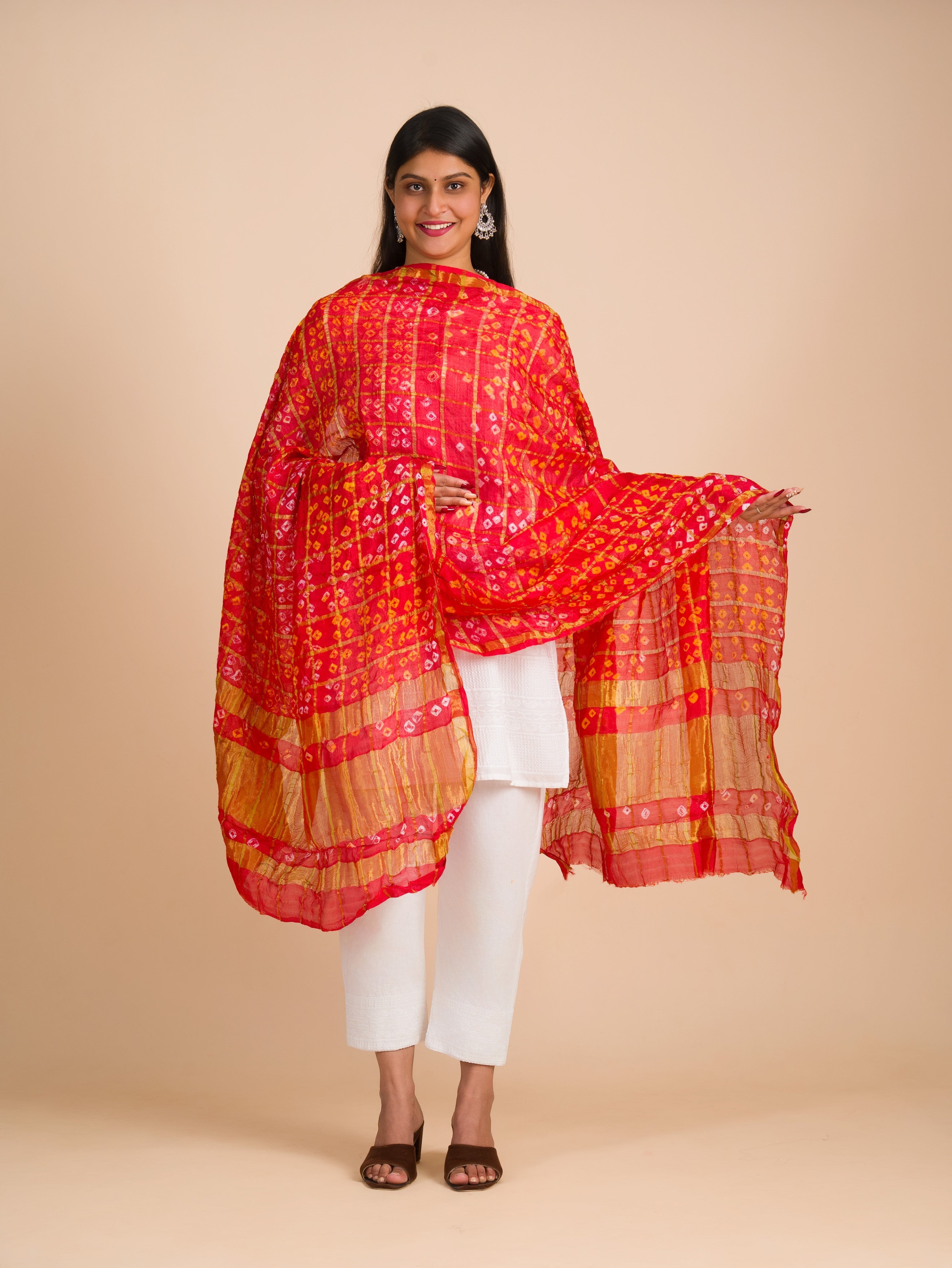 By Premium Art Silk Bandhani Ghatchola Dupatta for Traditional Look
