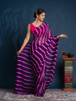 Leheriya Style Saree With Casual Wear