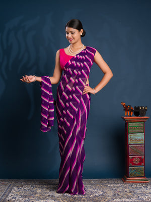 Leheriya Style Saree With Casual Wear