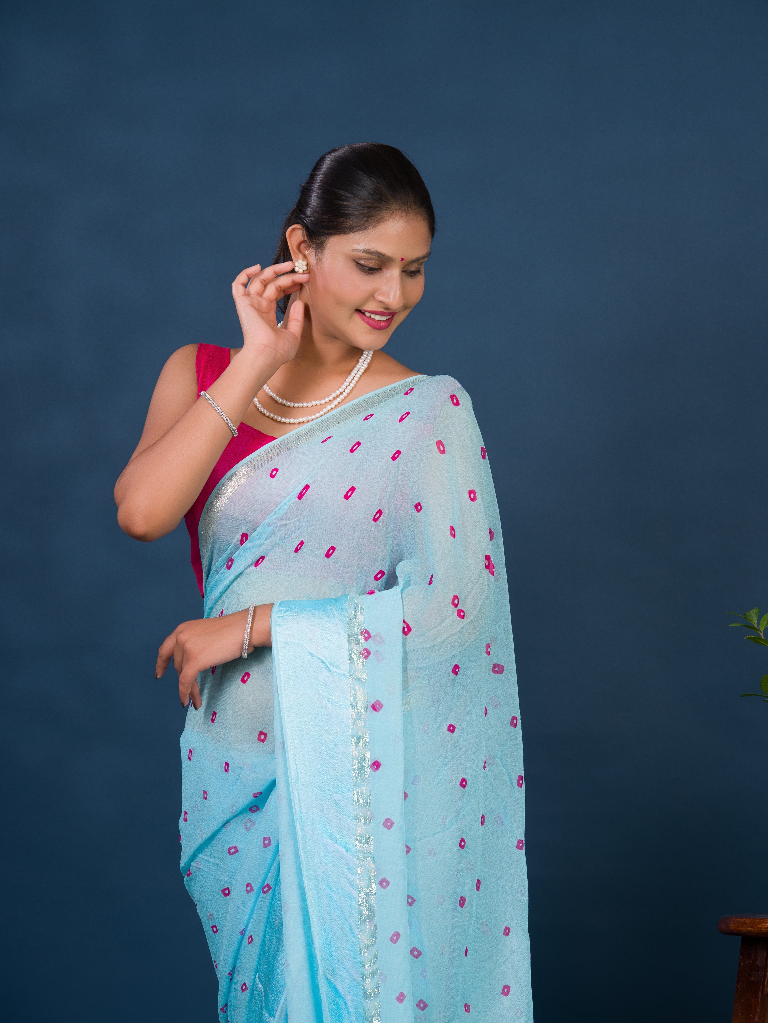 By Bandhani Saree With Casual Wear
