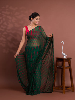 By New Chiffon Leheriya Style With Casual Wear Saree