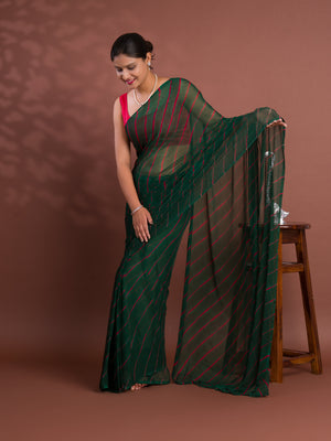 By New Chiffon Leheriya Style With Casual Wear Saree