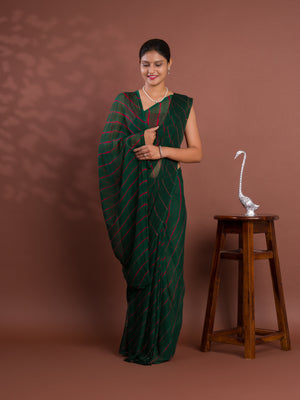 By New Chiffon Leheriya Style With Casual Wear Saree