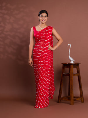 By New Chiffon Leheriya Style With Casual Wear Saree