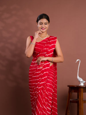 By New Chiffon Leheriya Style With Casual Wear Saree