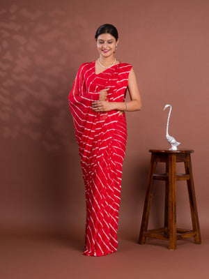 By New Chiffon Leheriya Style With Casual Wear Saree