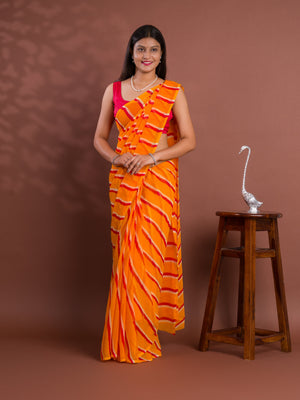 Leheriya Style Saree With Casual Wear