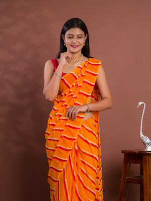 Leheriya Style Saree With Casual Wear