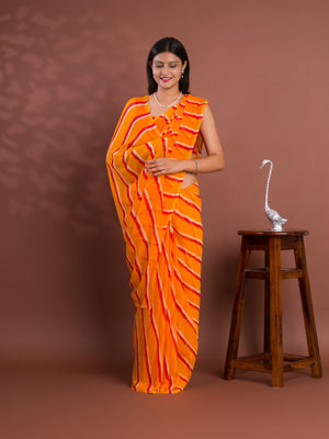 Leheriya Style Saree With Casual Wear