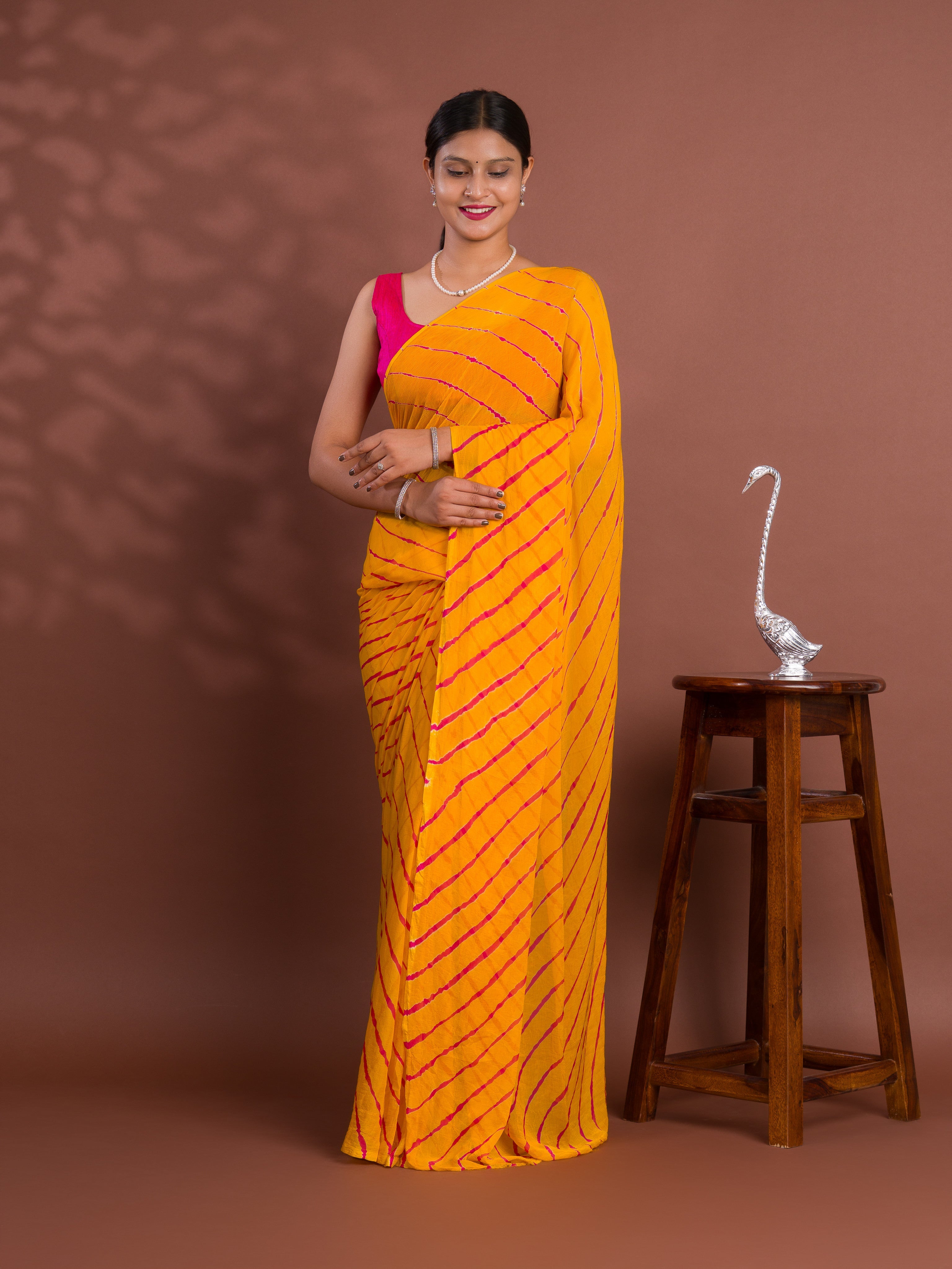 Tanmira New Launch Leheriya Style With Casual WearSaree KRN