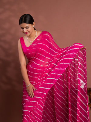 By New Chiffon Leheriya Style With Casual Wear Saree