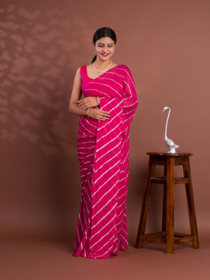 By New Chiffon Leheriya Style With Casual Wear Saree