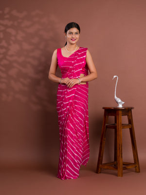 By New Chiffon Leheriya Style With Casual Wear Saree