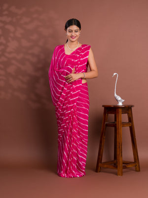 By New Chiffon Leheriya Style With Casual Wear Saree