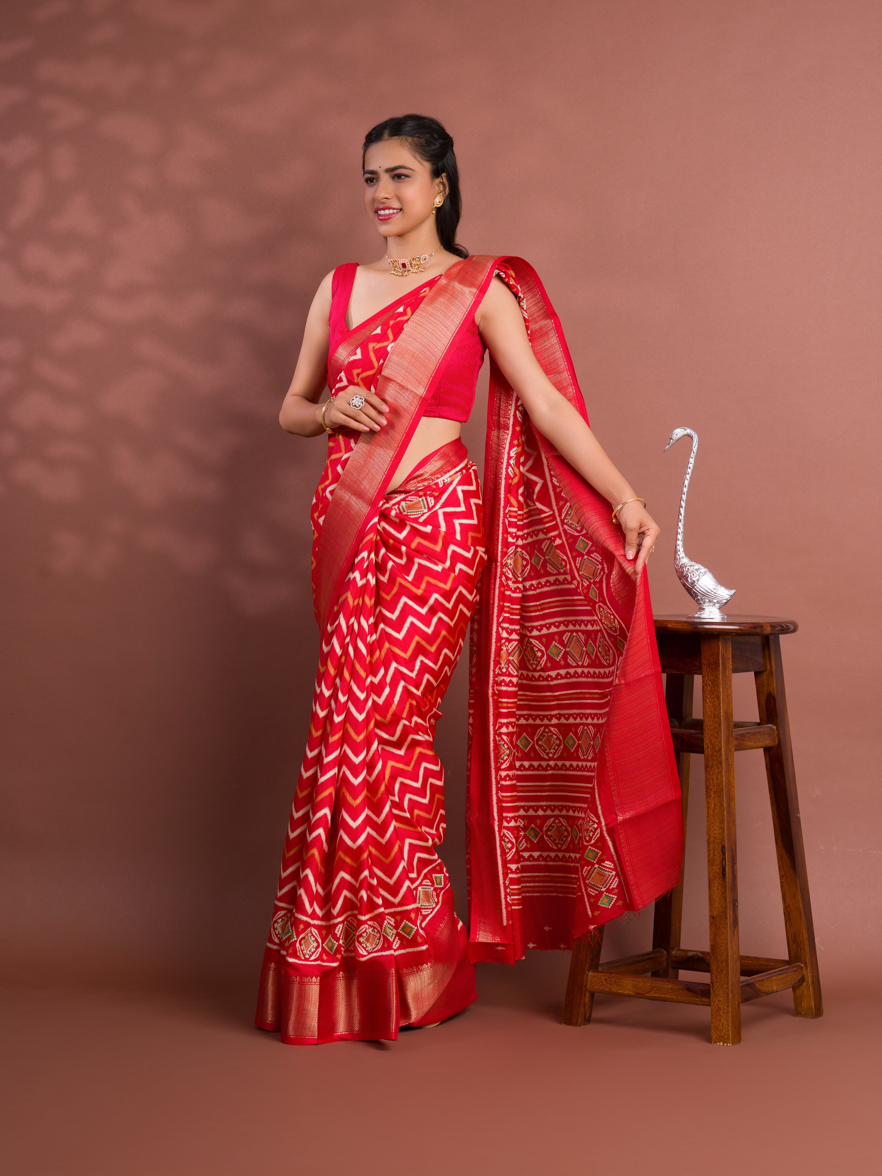 Tanmira New Latest Cotton Silk Printed Style With Daily Wear Red Saree STL