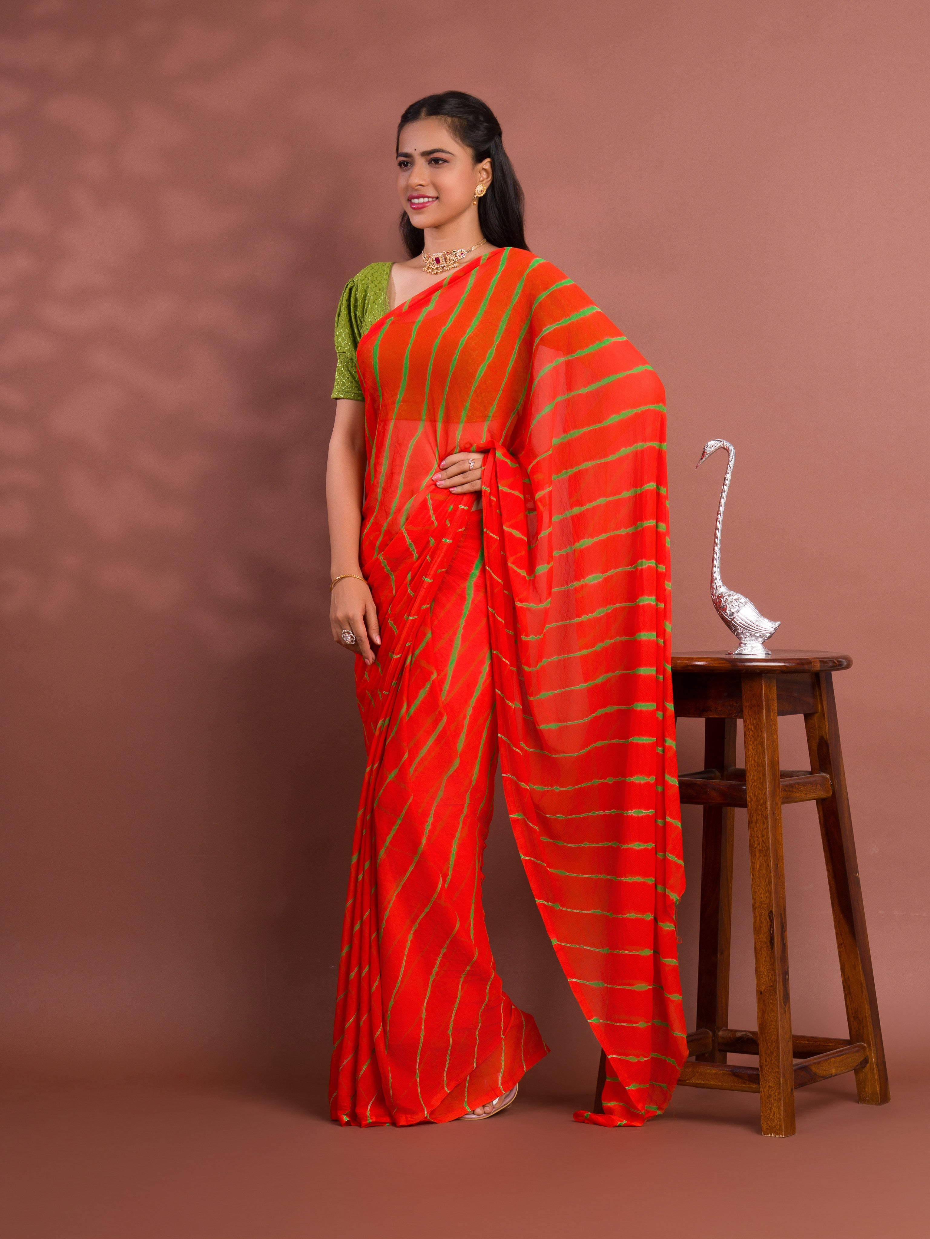 Tanmira New Launch Leheriya Style With Casual WearSaree KRN