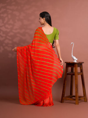 By New Chiffon Leheriya Style With Casual Wear Saree