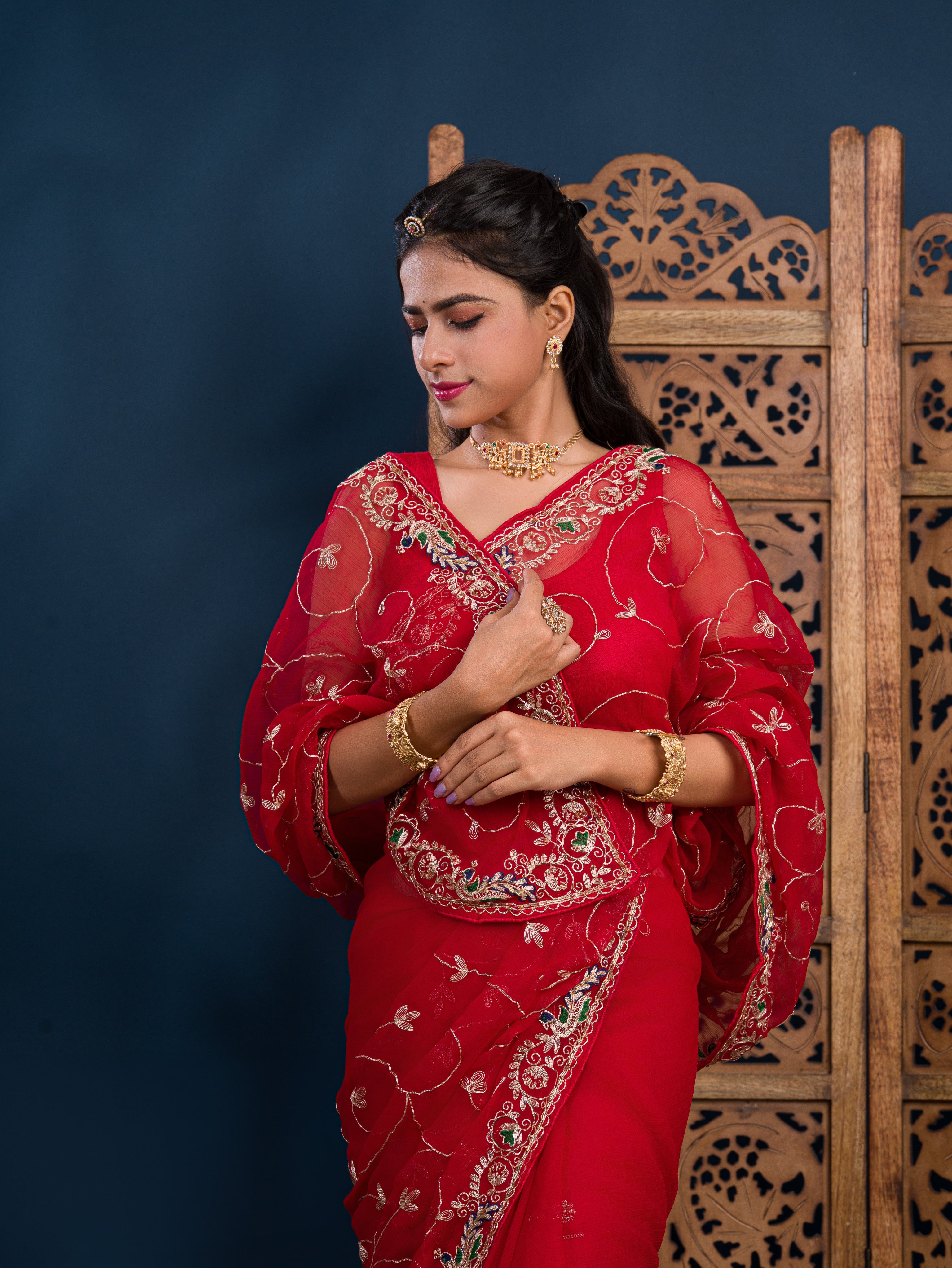 By Jaipuri Traditional Saree