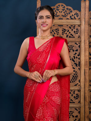 By Bandhani Saree With Casual Wear