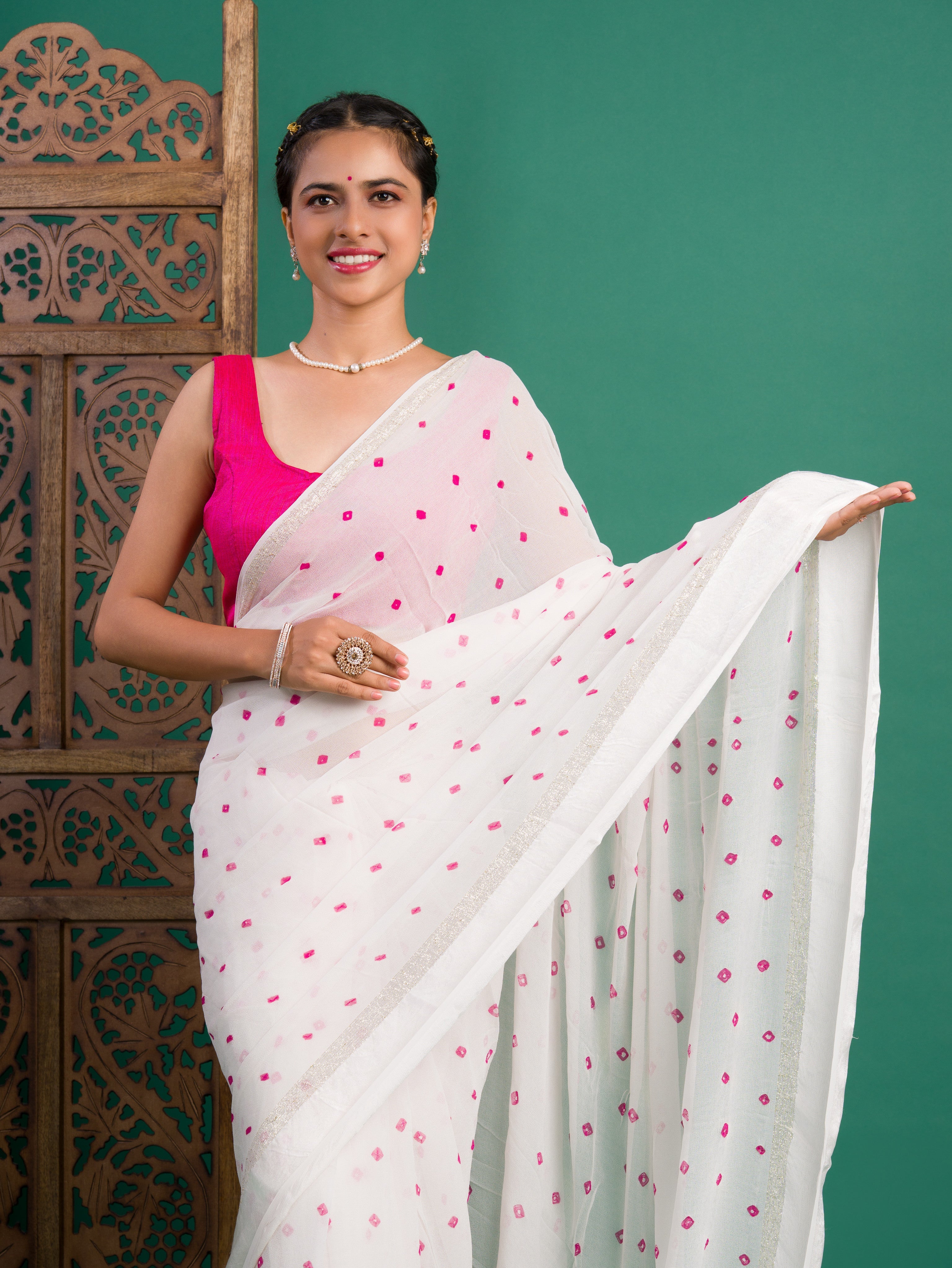 Tanmira New Lightweight Georgette Bandhani Saree CHAND