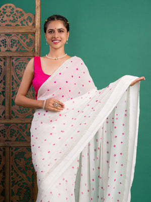 By Bandhani Saree With Casual Wear
