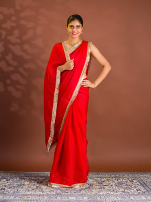 By Karwachauth Saree With Party Wear
