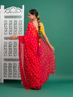 By Bandhani Saree With Casual Wear