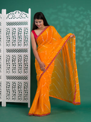 Leheriya Style Saree With Casual Wear