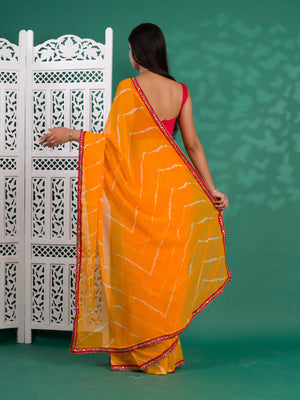 Leheriya Style Saree With Casual Wear