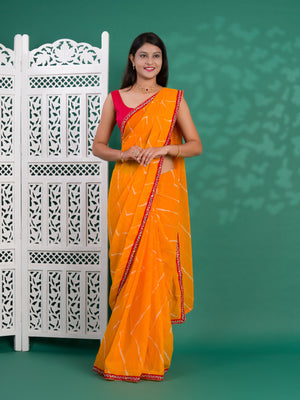 Leheriya Style Saree With Casual Wear