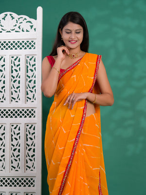 Leheriya Style Saree With Casual Wear