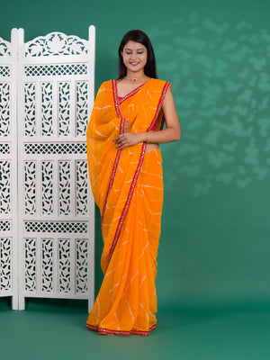 Leheriya Style Saree With Casual Wear