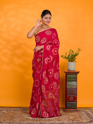 By Gaji Bandhani Saree With Wedding Wear